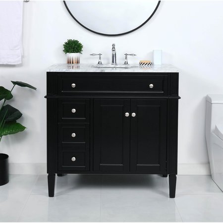 Elegant Decor 36 Inch Single Bathroom Vanity In Black VF12536BK